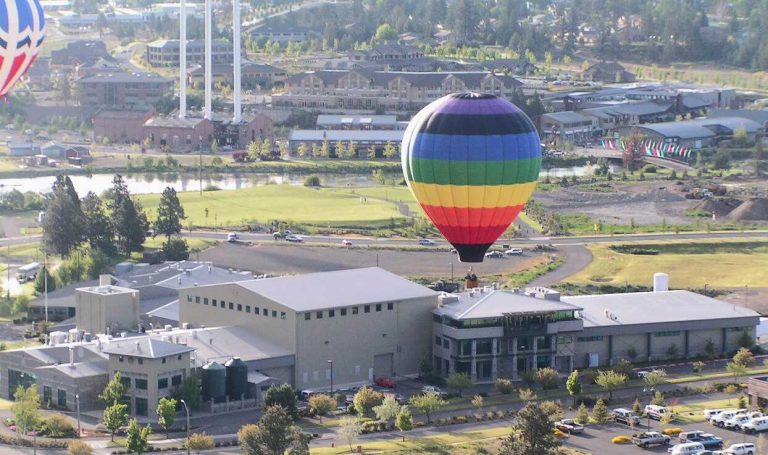 Hot air balloon taking flight