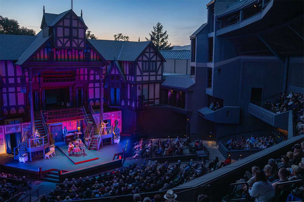 A view from the audience of a Shakespeare Festival stage